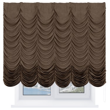 Французская штора «Кортин», софт однотонный бронзовый