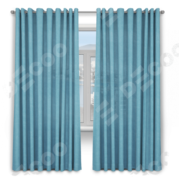 Шторы на люверсах ткань вельвет ментоловый