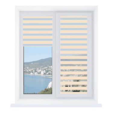 Рулонная штора День-ночь Уни 2 Diamond бежевый, размеры от 20 до 120 см