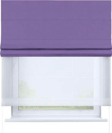 Римская штора «Кортин» день-ночь, ткань блэкаут однотонный, сиреневый
