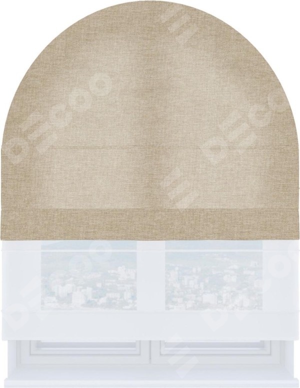 Римская штора «Кортин» день-ночь для арочного проёма, ткань лён кашемир бежевый