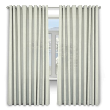 Шторы на люверсах ткань вельвет молочный