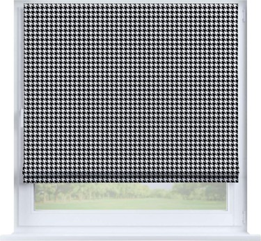 Римская штора «Кортин» на створку «Гусиные лапки» черно-белый»