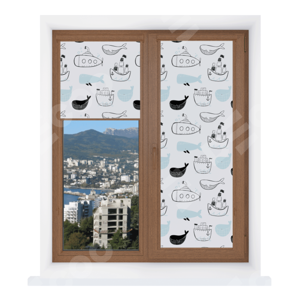 Рулонная штора Уни 2 с принтом Морская прогулка