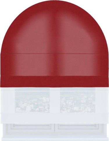 Римская штора «Кортин», канвас красный, день-ночь для арочного проёма