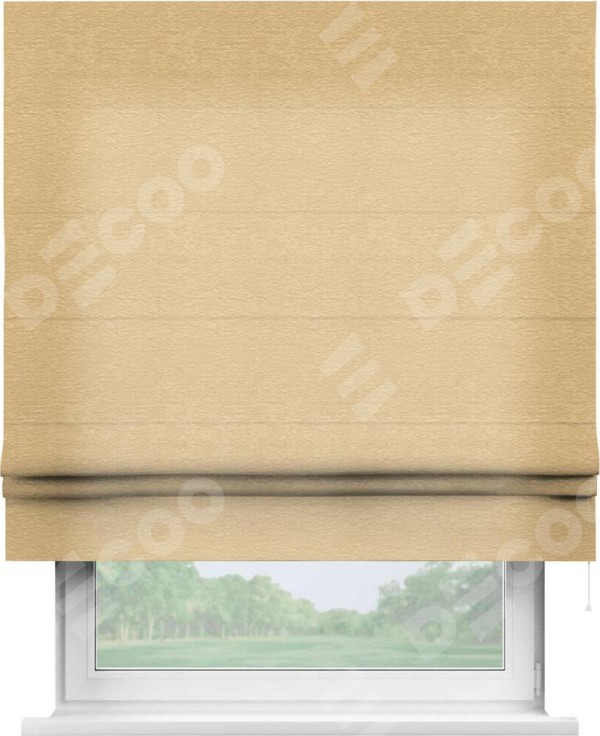 Римская штора «Кортин» для проема, ткань софт однотонный бежевый