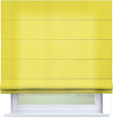 Римская штора «Кортин» для проема, ткань вельвет светло-желтый