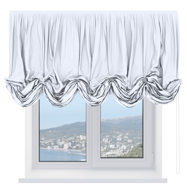 Австрийская штора «Кортин», вельвет белоснежный