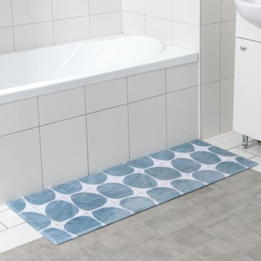 Коврик Доляна «Мэк», 45×120 см, цвет голубой