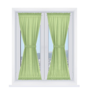 Штора песочные часы «Кортин», ткань лён зелёный