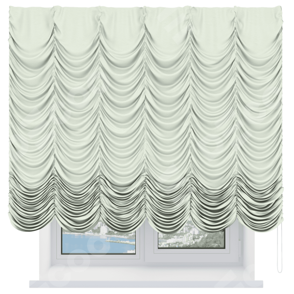 Французская штора «Кортин», вельвет молочный