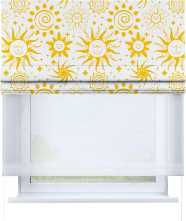 Римская штора «Кортин» день-ночь «Солнышки»