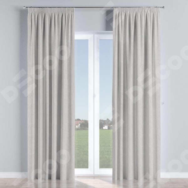 Комплект штор лён димаут светло-бежевый, на тесьме «Карандаш»