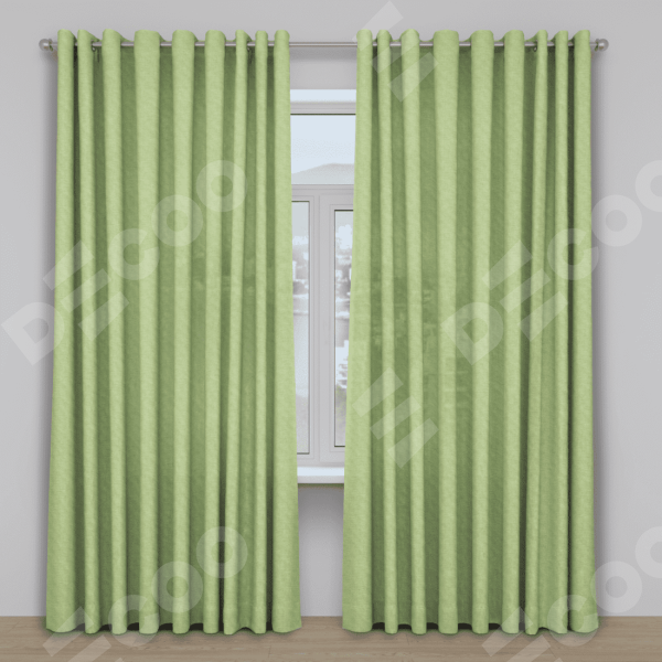 Комплект штор 2шт, лён, цвет зеленый, размер от 40 см