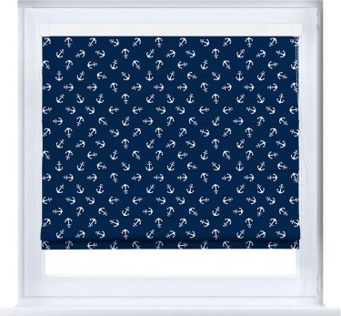 Римская штора «Кортин» кассетная «Морские якори»