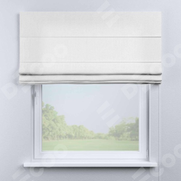 Римская штора «Кортин» для проема, ткань лён белоснежный