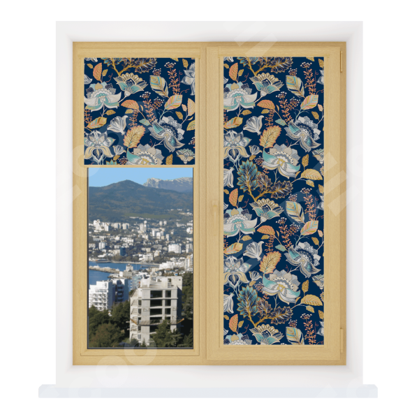 Рулонная штора Уни 2 с принтом Темный букет