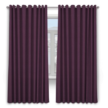 Шторы ткань лён димаут, фиолетовый