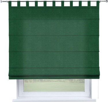 Римская штора на петлях «Кортин», ткань вельвет зеленый