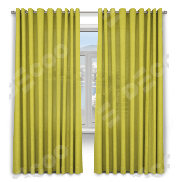 Шторы на люверсах ткань лён салатовый