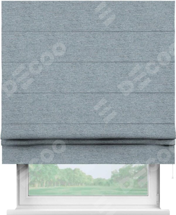 Римская штора «Кортин» для проема, стиф димаут светло-серый