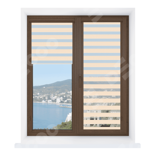 Рулонная штора День-ночь Уни 2 Diamond бежевый, размеры от 20 до 120 см