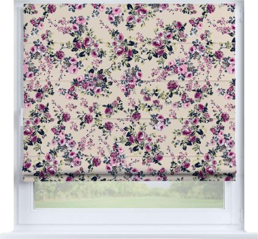 Римская штора «Кортин» на створку «Россыпь розовых цветов»