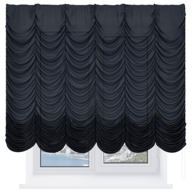 Французская штора «Cortin», лён черный