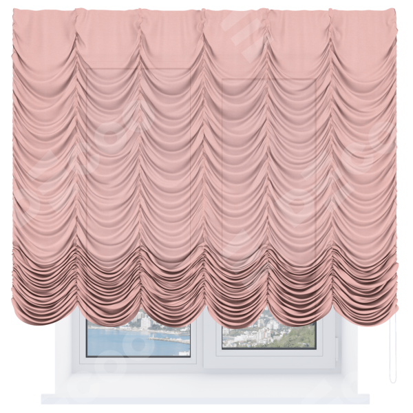 Французская штора «Кортин», лён розовый