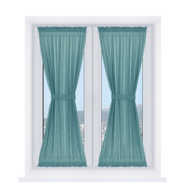 Штора песочные часы «Кортин» лён бирюза