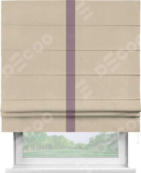 Римская штора «Кортин» с кантом Хайвэй, для проема, ткань блэкаут однотонный кофейно-бежевый