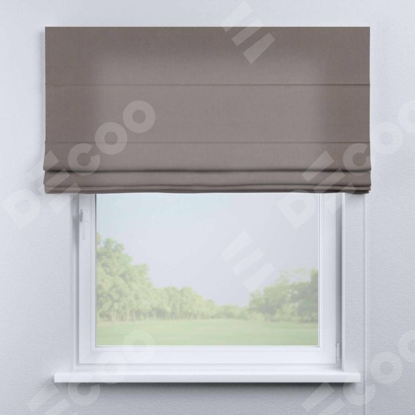 Римская штора «Кортин» для проема, ткань вельвет тёмно-бежевый