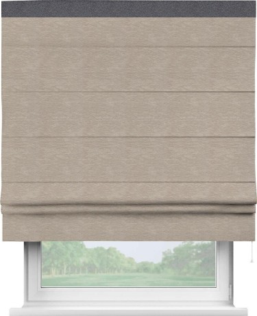 Римская штора «Кортин» с кантом Кинг, для проема ткань софт однотонный темно-бежевый