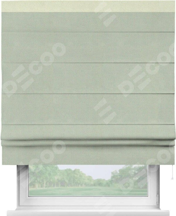 Римская штора «Кортин» с кантом Кинг, для проема, ткань блэкаут однотонный светло-серый