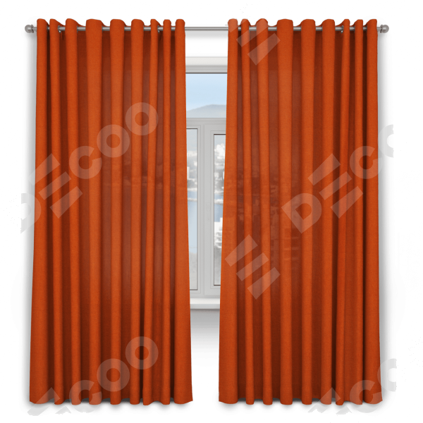 Комплект штор 2 шт, лён, цвет терракотовый, размер от 40 см