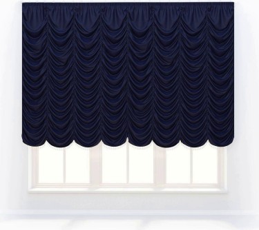 Французская штора «Кортин», вельвет тёмно-синий